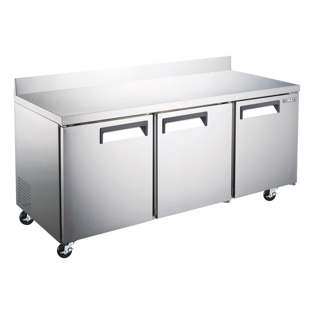 MoTak MRWT-3S 71 1/2" Worktop Refrigerator w/ (3) Sections & (3) Doors, 115v