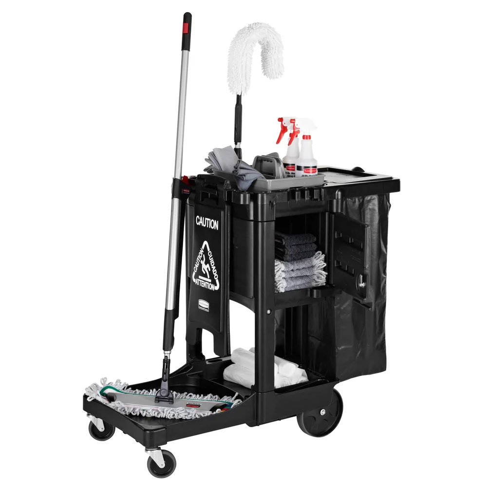 Rubbermaid Commercial Products Executive Series Janitor Cart with Locking Cabinet.
