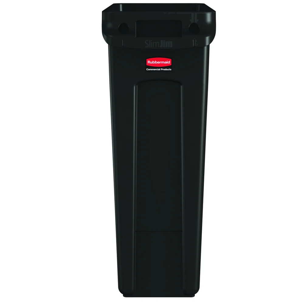 Rubbermaid Commercial Products Slim Jim Utility Receptacle, 23 Gal., Black