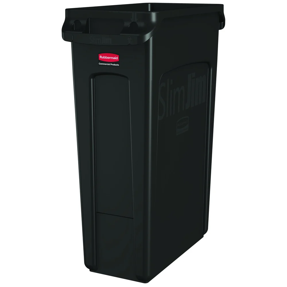 Rubbermaid Commercial Products Slim Jim Utility Receptacle, 23 Gal., Black thumbnail 2