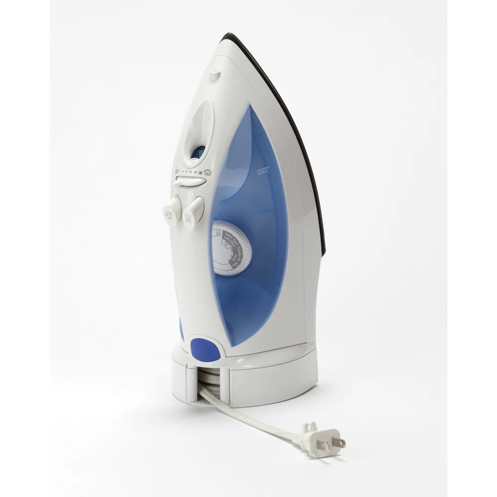 Hamilton Beach Commercial Steam Iron, Retractable Cord, White/Blue. thumbnail 2