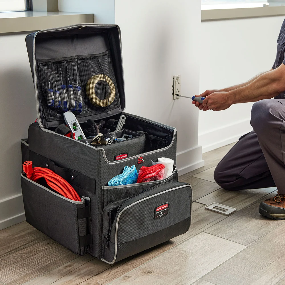 Rubbermaid Commercial Products Executive Series Compact Cleaning Quick Cart, Small, Black thumbnail 5