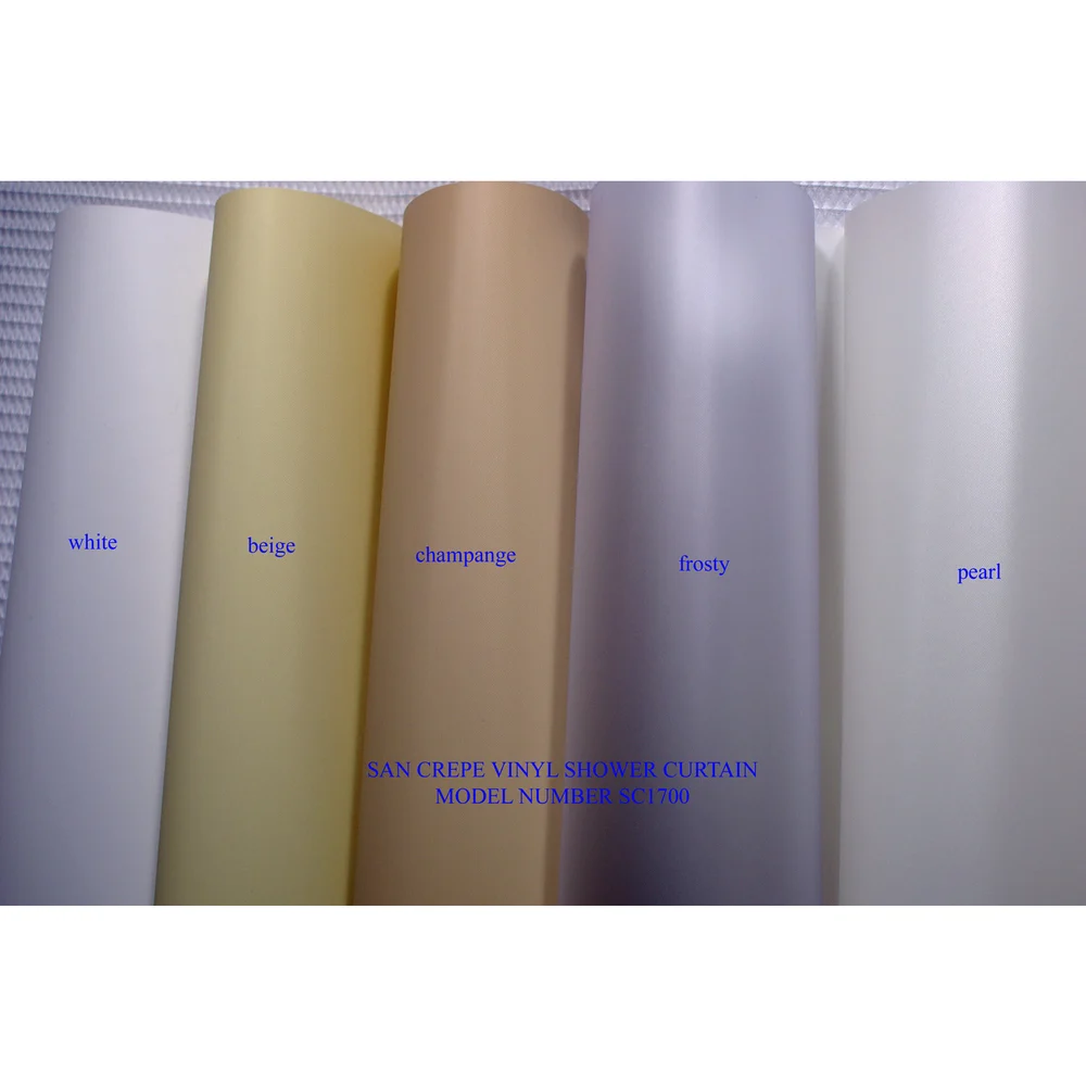 Kartri San Crepe Taffeta 8-Gauge Vinyl Shower Curtain, 36" W x 72" H, White thumbnail 2