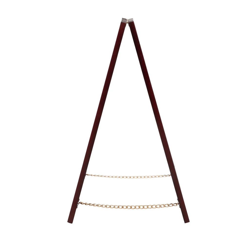 Registry Wood Bilingual Wet Floor Sign, Dark Walnut with Brass Hardware thumbnail 3