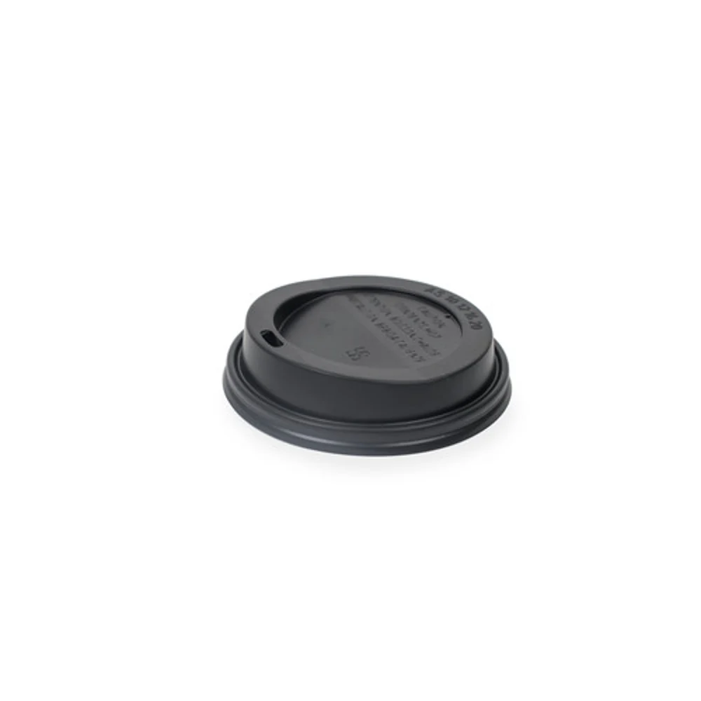 Black Hot Cup Lid, Plug-fit, 10 Oz., Black