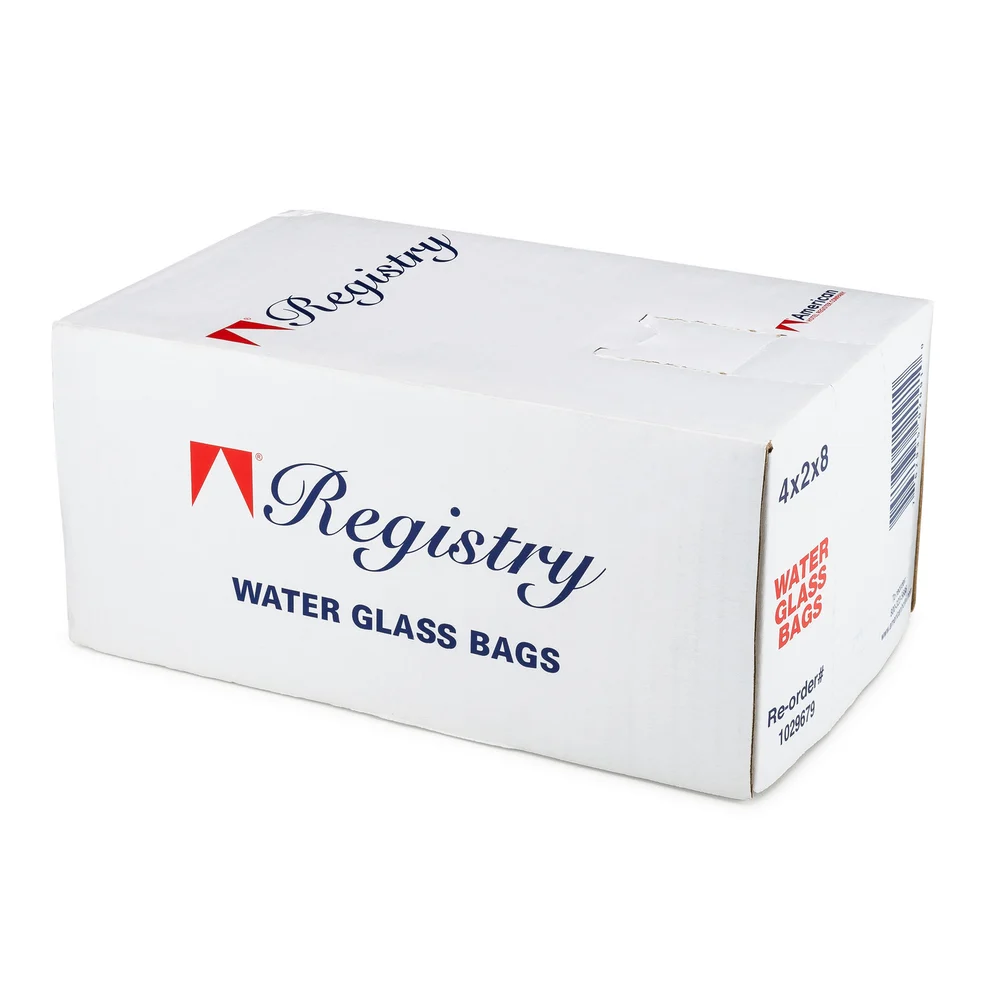 Registry Plastic Water Glass Bag, 4" x 2" x 8", Clear thumbnail 3
