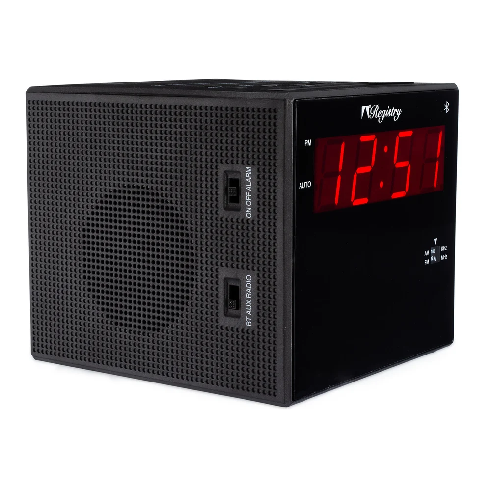 Registry Bluetooth Clock Radio with Dual USB Ports, Black thumbnail 4