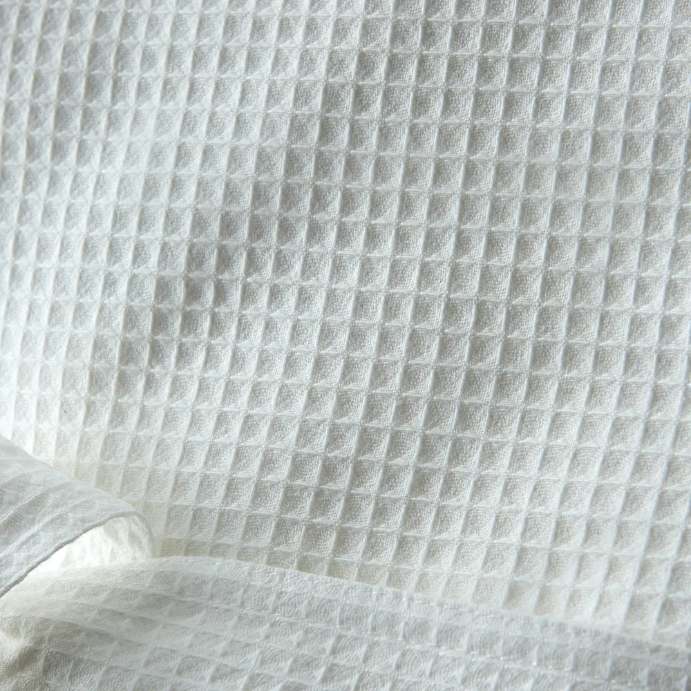 Le Montreux OSFM Shawl Collar Robe, White, 100% Combed Cotton Waffle Weave thumbnail 3