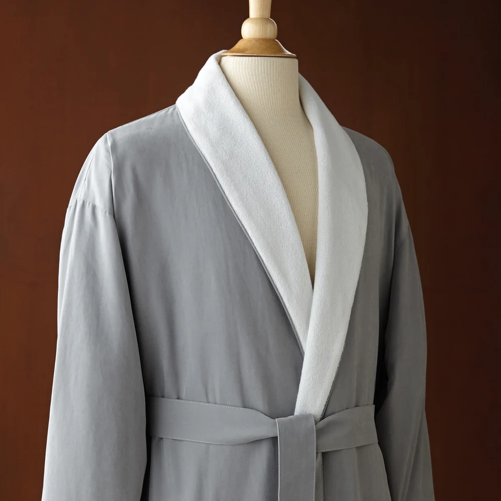 Le Montreux Shawl Collar Robe, 100% Polyester, One Size, Grey