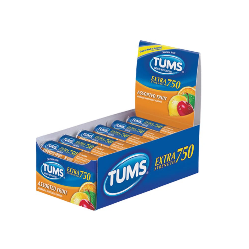 Tums Extra Strength 750 Antacid, 12 rolls