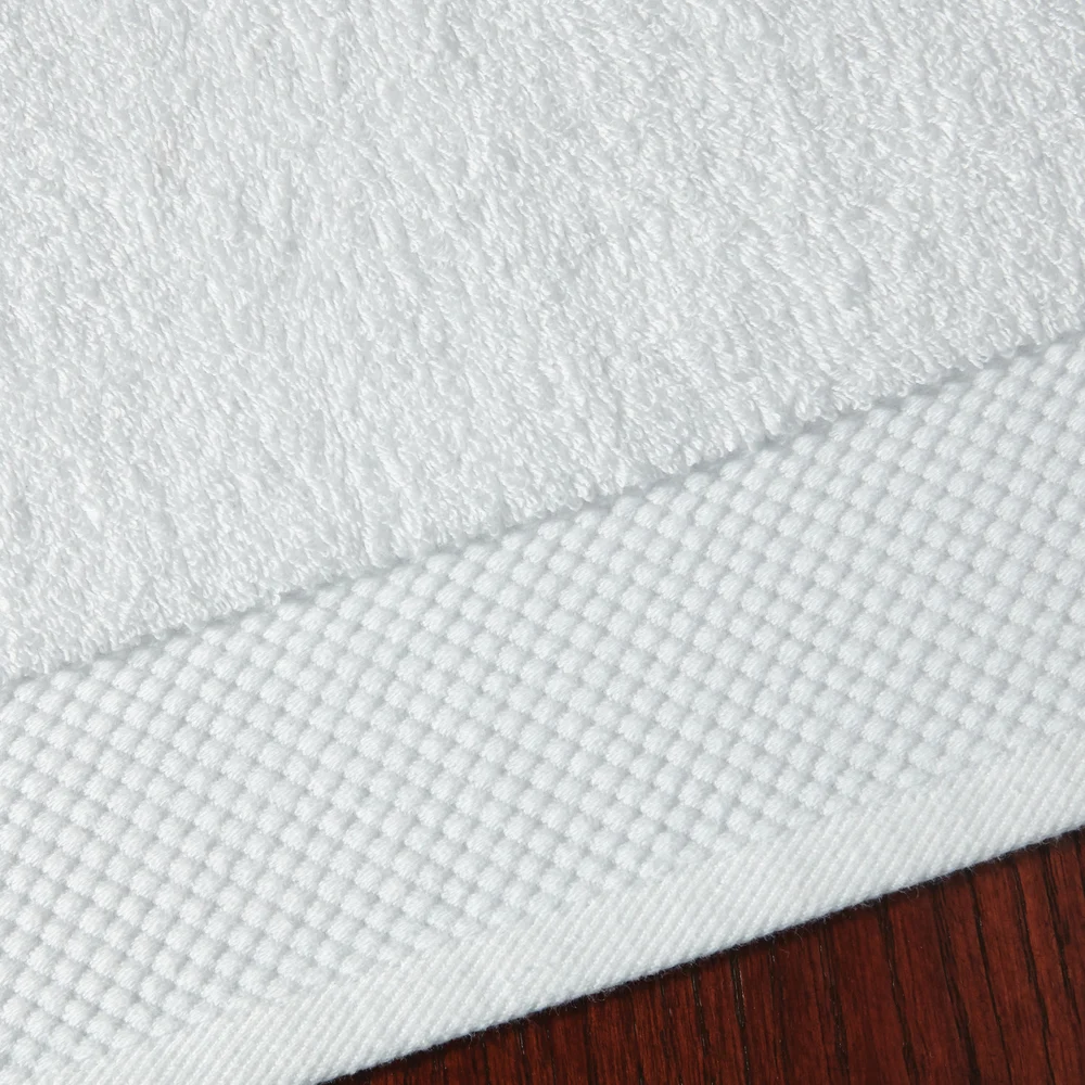 Tesino Luxury Bath Towel, Decorative End Hem Dobby 27"x 54", 17 lb/dz, White thumbnail 2