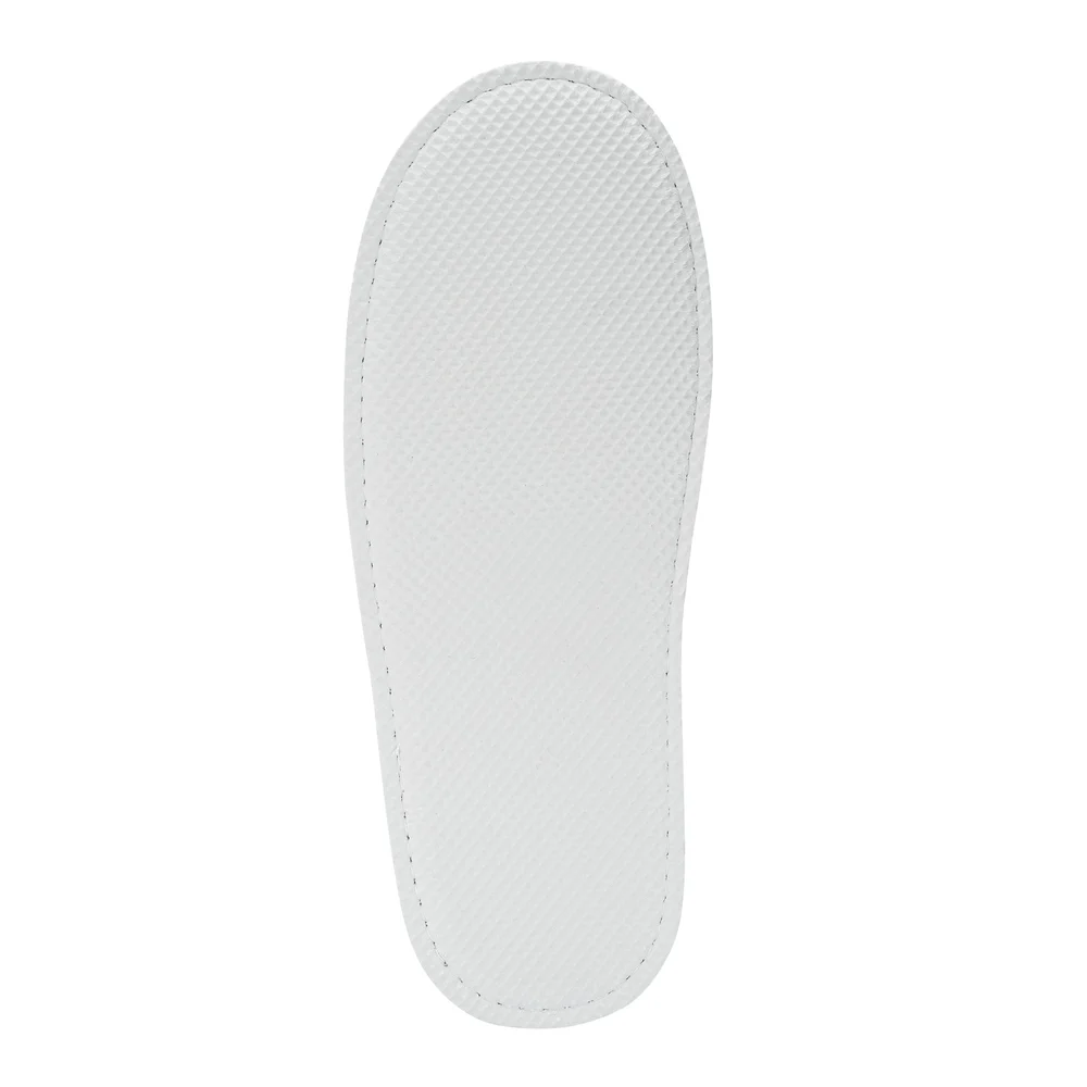 Registry Velour Open Toe Slippers, One Size Fits Most, White thumbnail 4