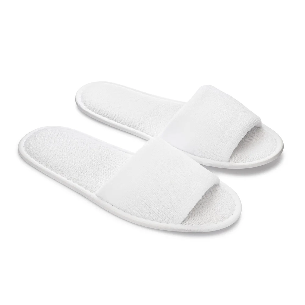 Open Toe Slippers, White, 12.5 in.