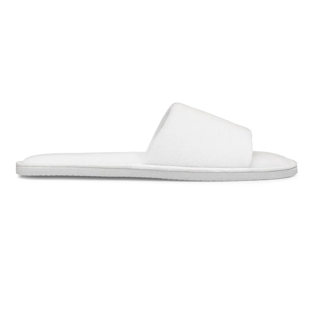 Registry Open Toe Terry Slippers, One Size with Storage Bag, White thumbnail 3