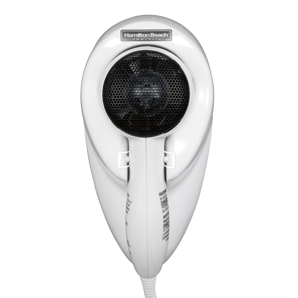 Hamilton Beach Commercial Compact Wall Mount Hair Dryer, White thumbnail 3