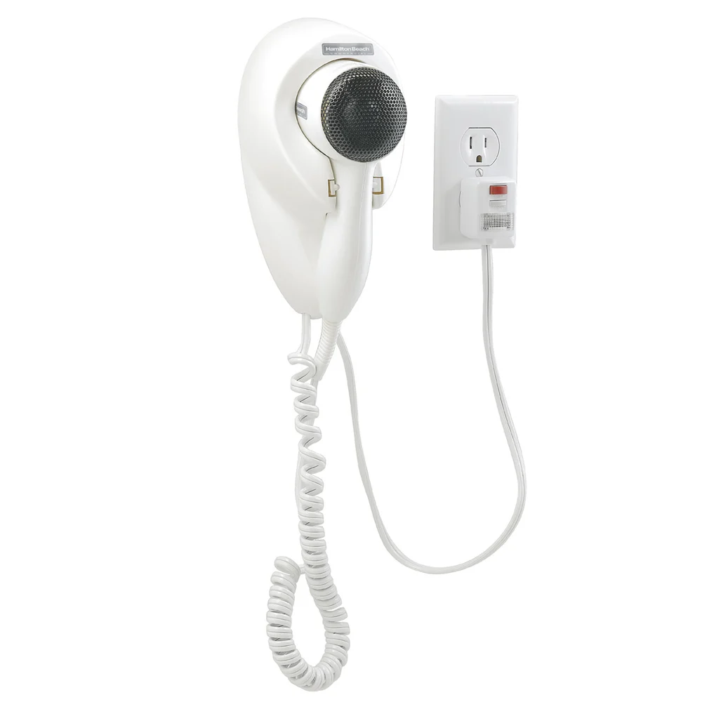 Hamilton Beach Compact Hair Dryer, Wall Mount, Night Light, White