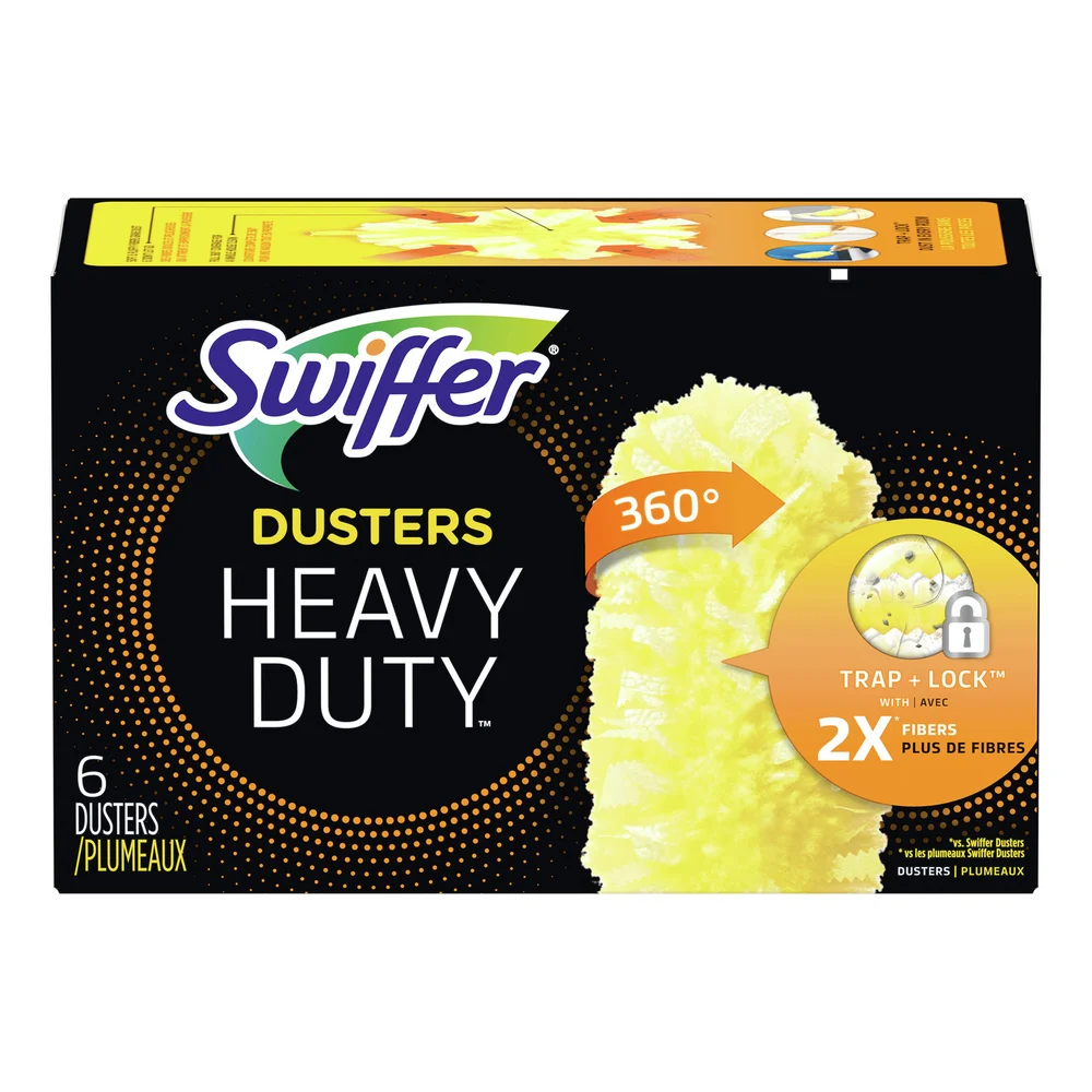 Swiffer Heavy Duty Dusters Refill, Yellow, 6/Box, 4 Box/Case
