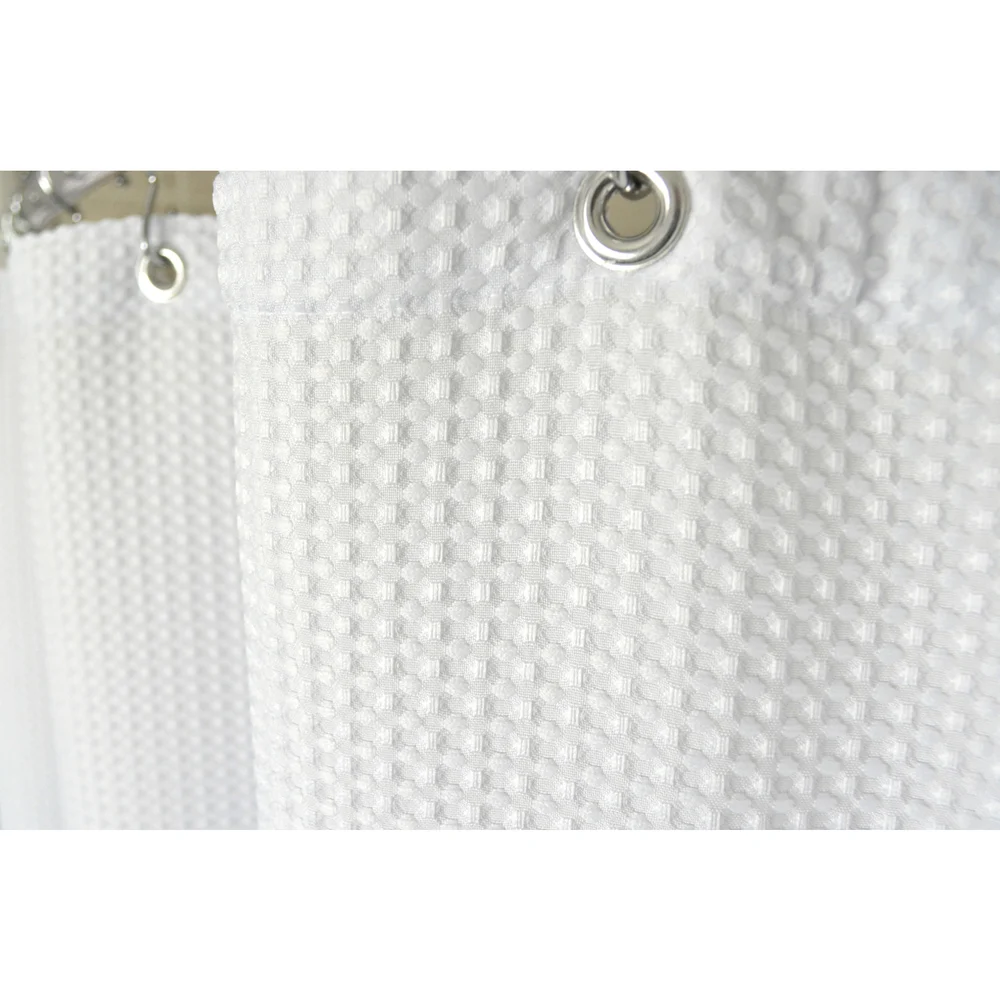 Kartri Supreme Waffle Weave Polyester Shower Curtain, 72" W x 72" H, White thumbnail 2