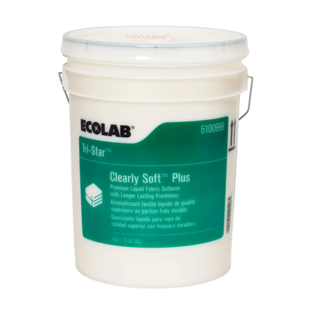 Ecolab Tri-Star Clearly Soft Plus Liquid Fabric Softener, 5 Gal.