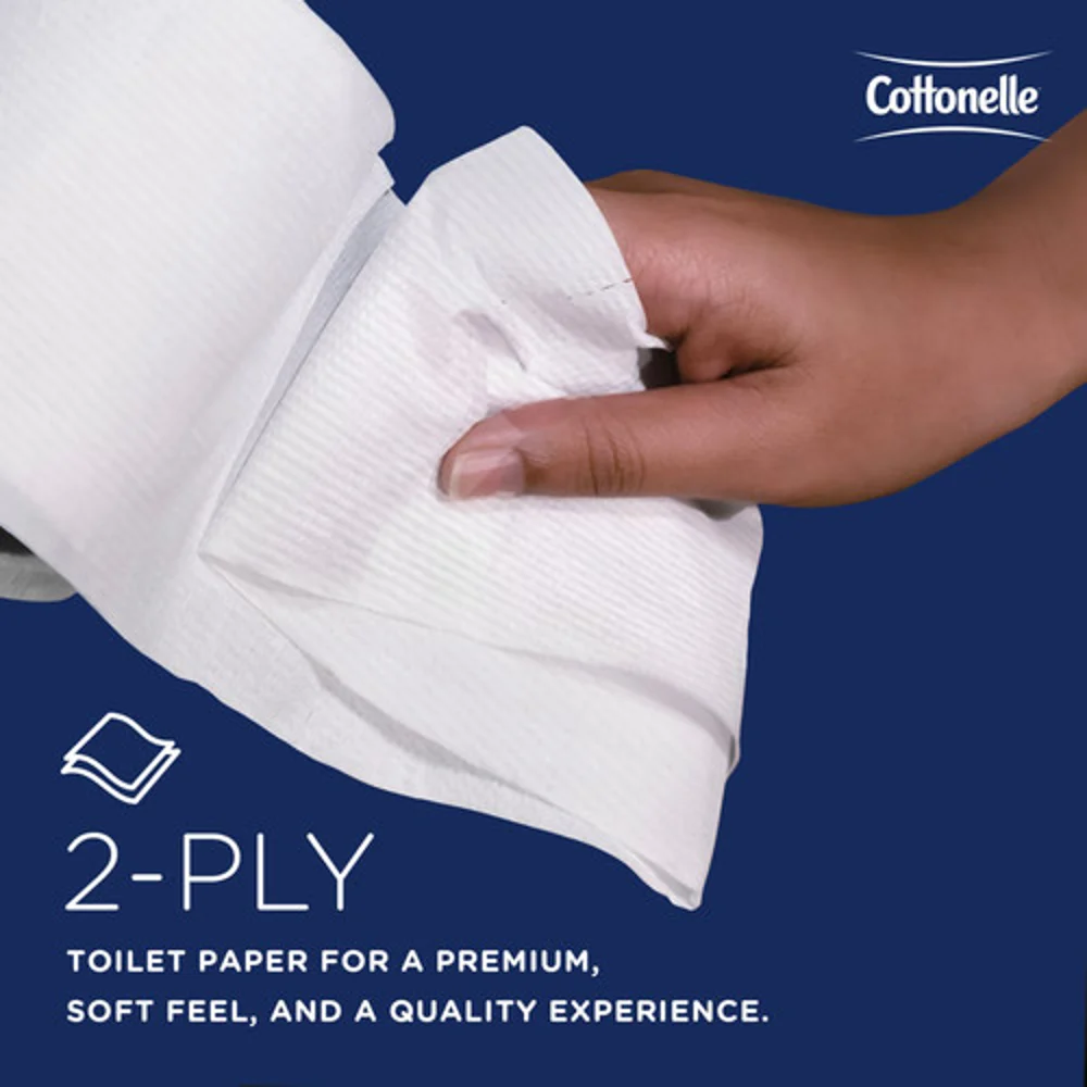 Cottonelle 2-Ply Recycled Fiber Bathroom Tissue, 451 Sheets per Roll, 60/Case thumbnail 2
