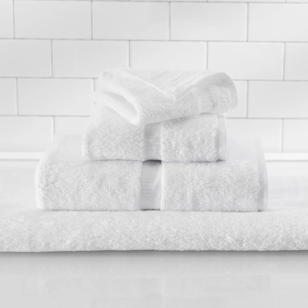 1888 Mills Rapture Dobby Border Hemmed Wash Cloth, 13" x 13",1.5 Lbs/Dz White