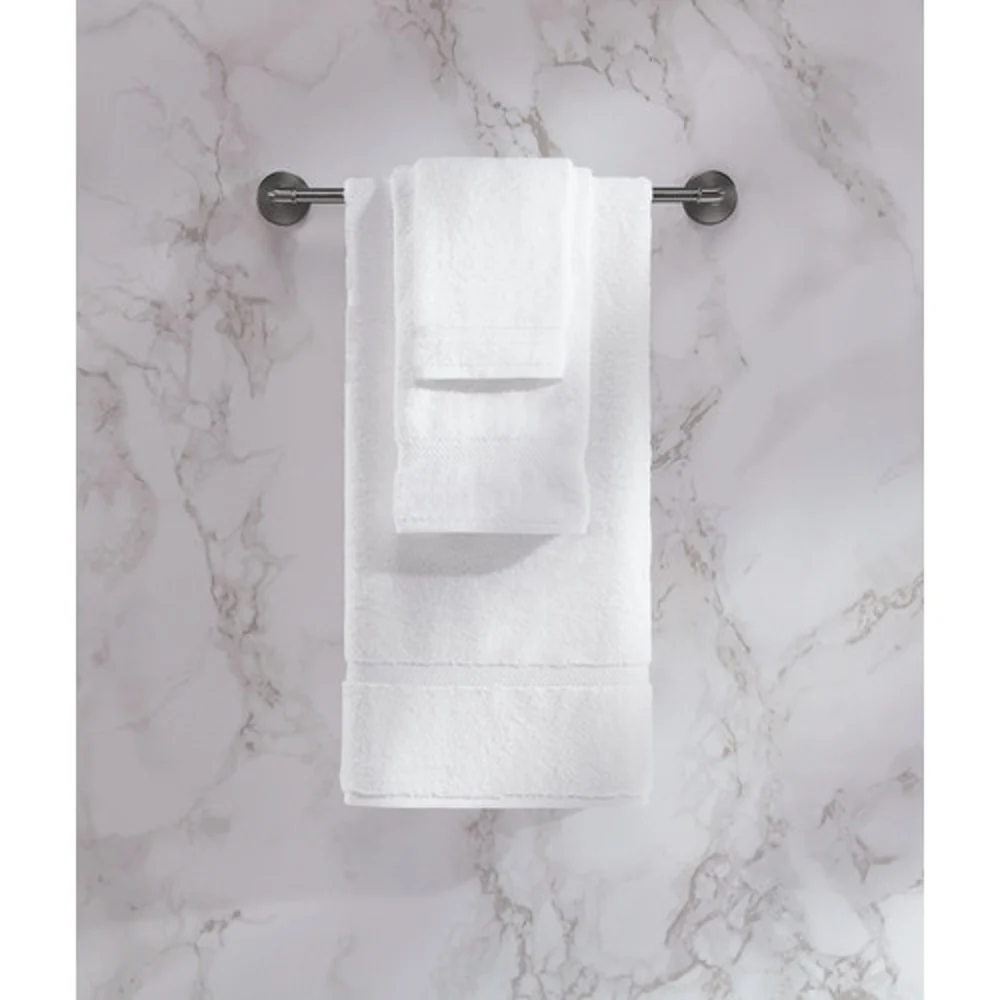 1888 Mills Crown Touch Dobby Border Wash cloth, 13"x13", 1.5 Lb/dz,  White