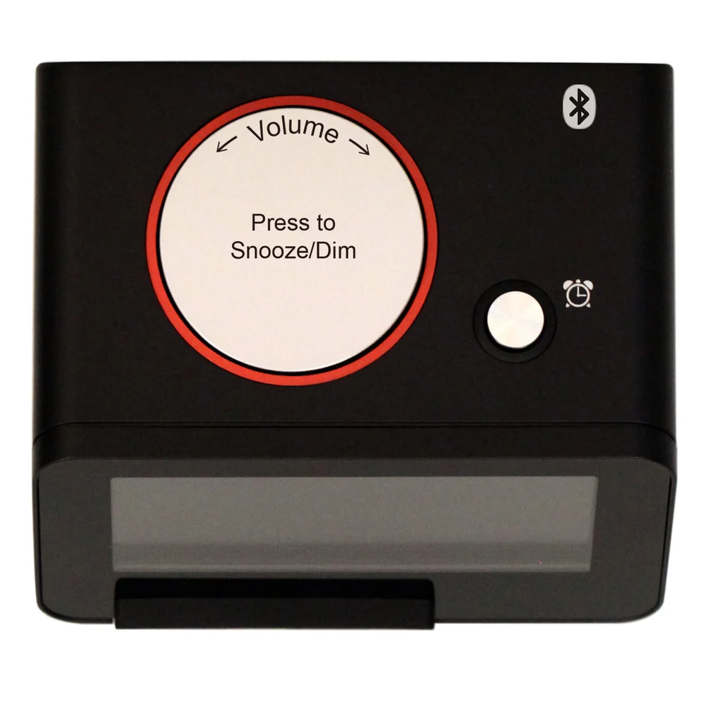 Registry Bluetooth Alarm Clock with Dual USB Ports, Black thumbnail 3