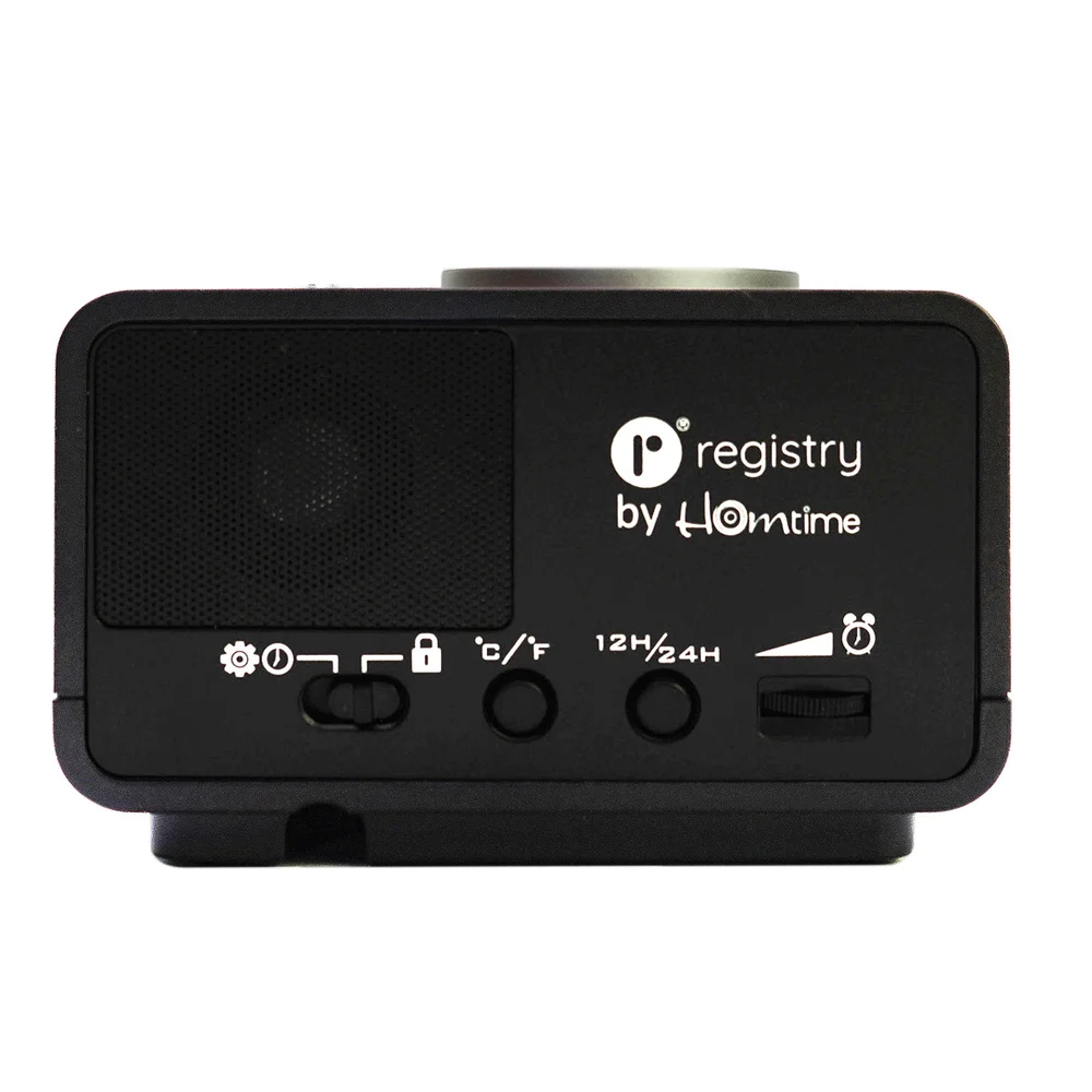 Registry Alarm Clock with Dual USB Ports, Black thumbnail 4