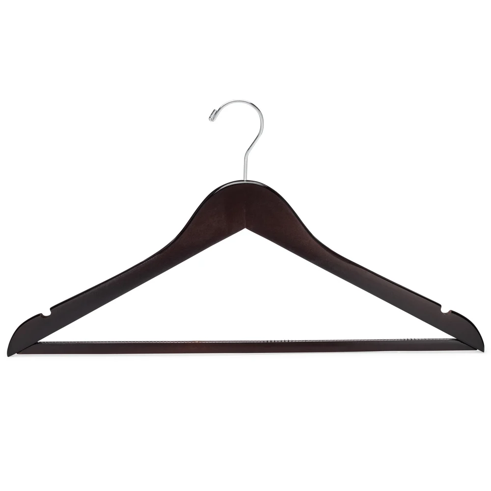 Registry Wooden Non Slip Hanger, 17", Mahogany