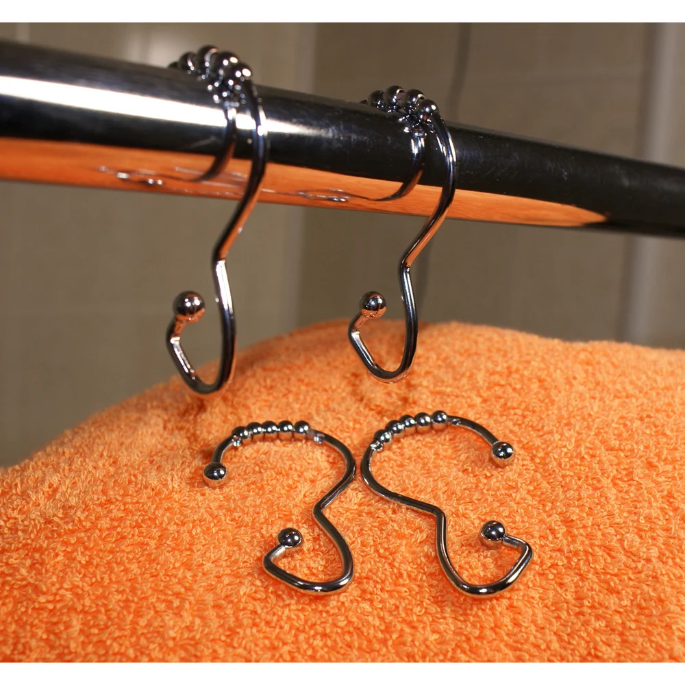Kartri Shower Curtain Hook, Open End Snap Fit, Roller Ball, Chrome, 144/Case thumbnail 2