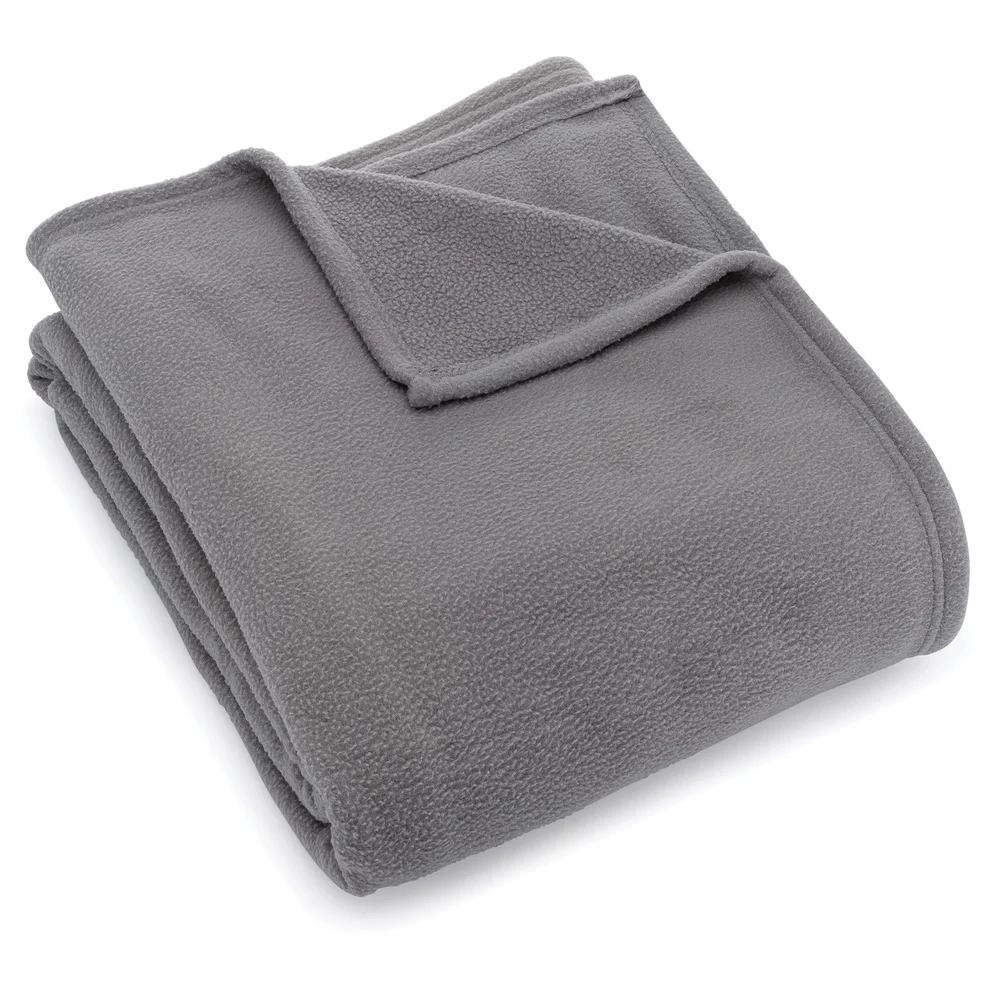 Registry Polar Fleece Blanket, Twin, 66" W x 90" L, Grey