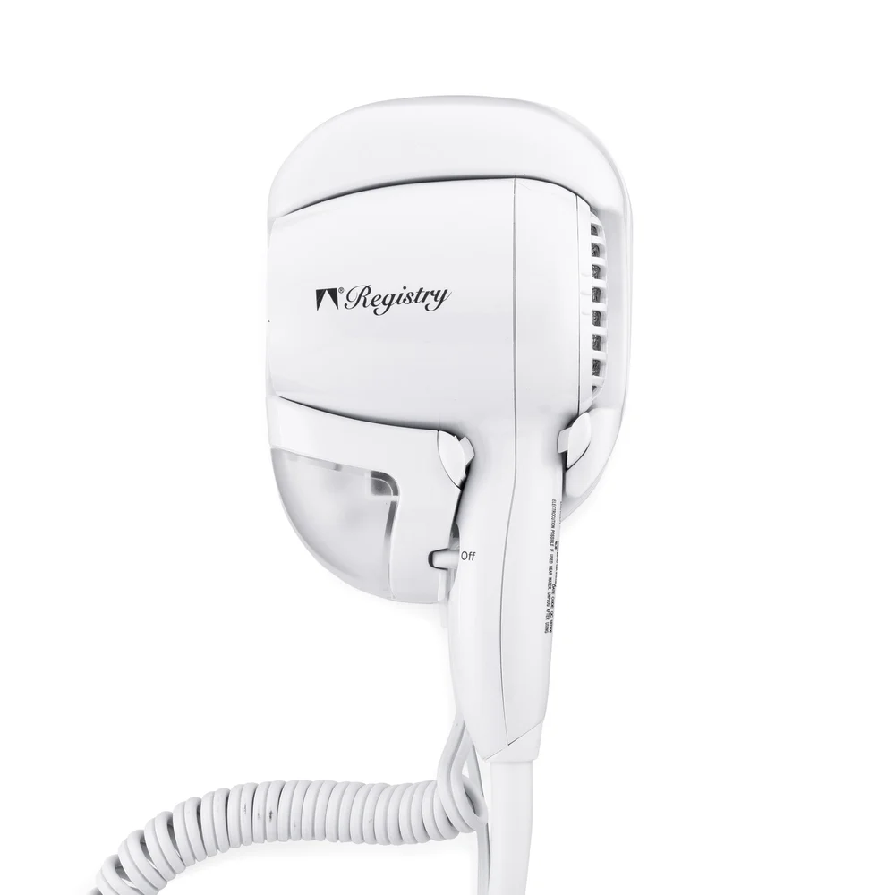 Registry Wall Mount Hair Dryer, White, 1600 Watts