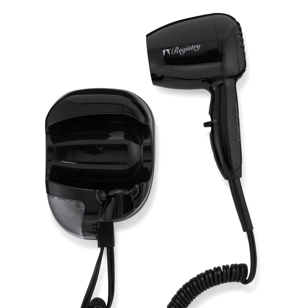 Registry  Wall Mount Hair Dryer, Black, 1600 Watts thumbnail 2