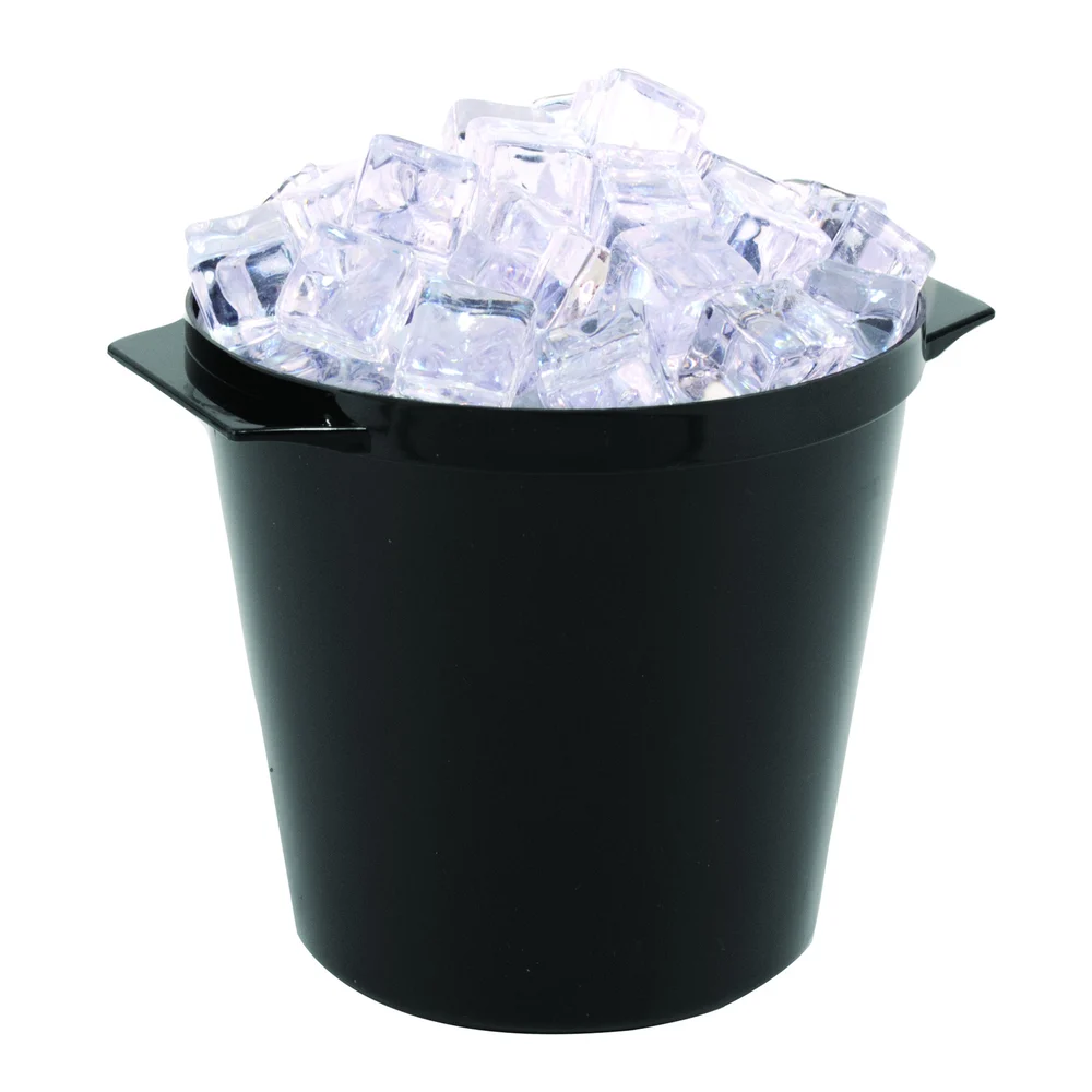 Hapco Round Ice Bucket, 3 Qt., 7" D x 5" D, Black