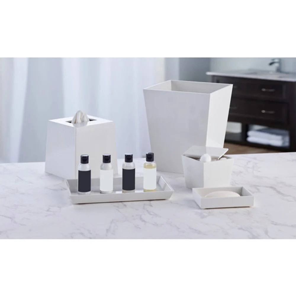 Spa White Wastebasket, 6 Qt. thumbnail 2