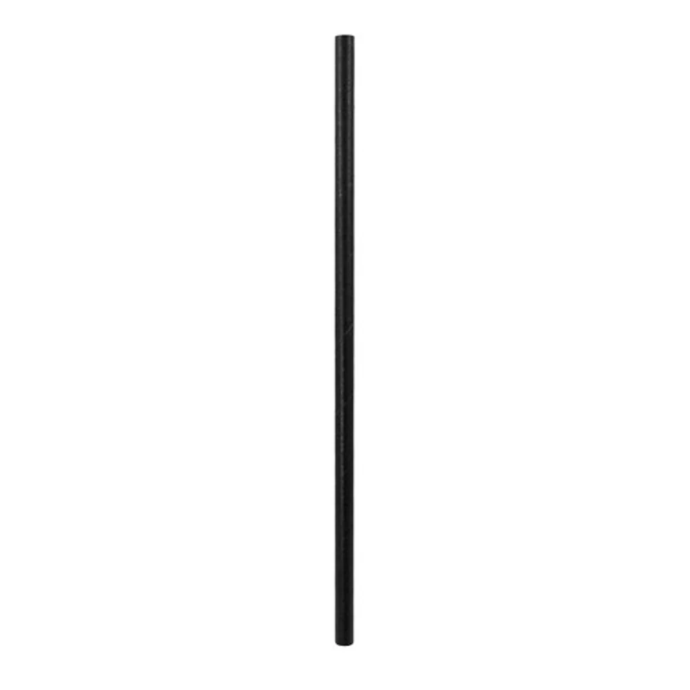 Black Paper Straw, Unwrapped, 7.75"