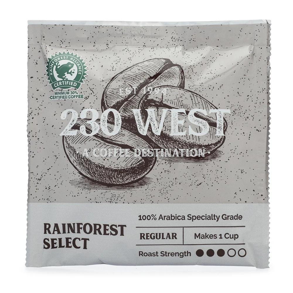 230 West Rainforest Select 1-Cup Coffee, Regular, 250/Case