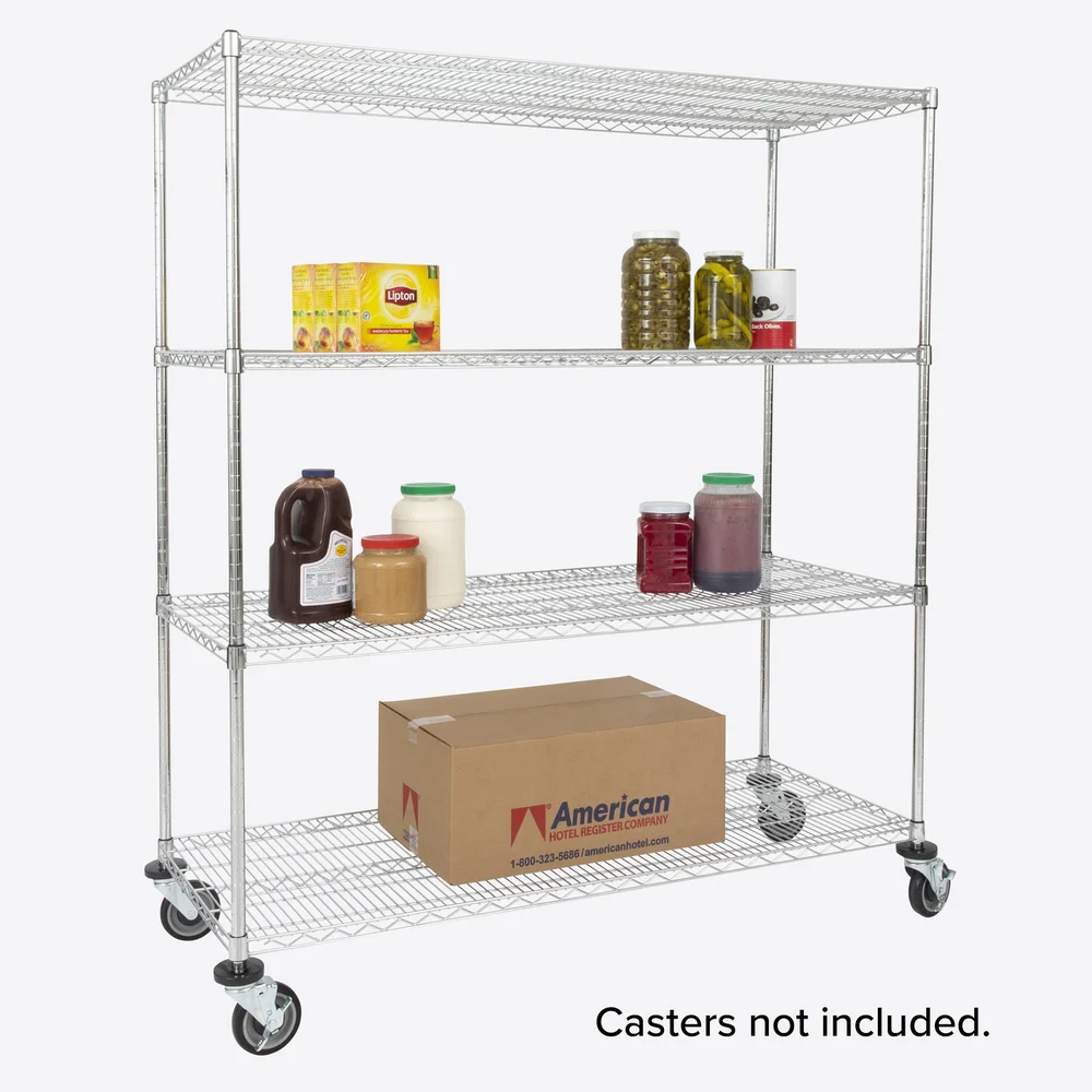 Registry 4-Tier Wire Shelving, Chrome, 18" D x 48" W x 74" H thumbnail 2