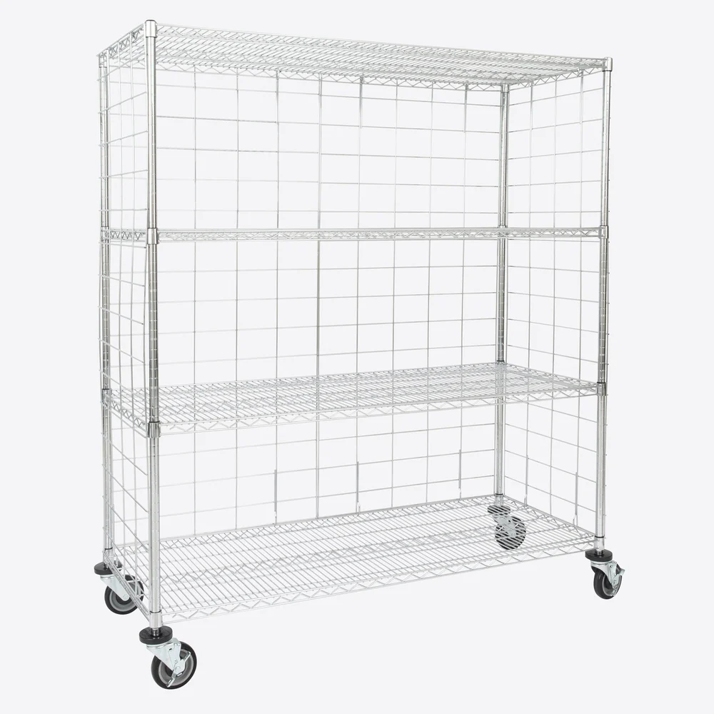 Registry 4 Tier Chrome Shelving  Unit, Movable, 21" D x 60" W x 75" H thumbnail 2