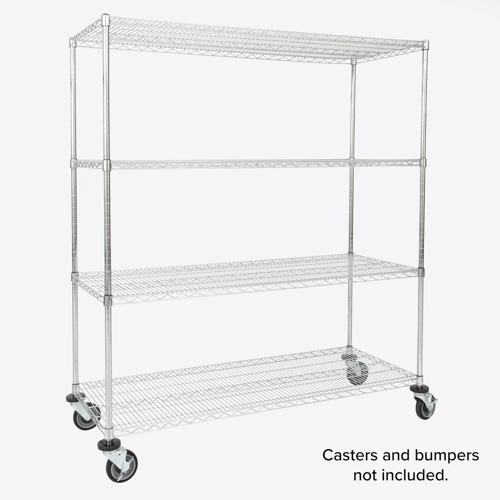 Registry 4-Tier Wire Shelving, Chrome, 18" D x 72" W x 72" H