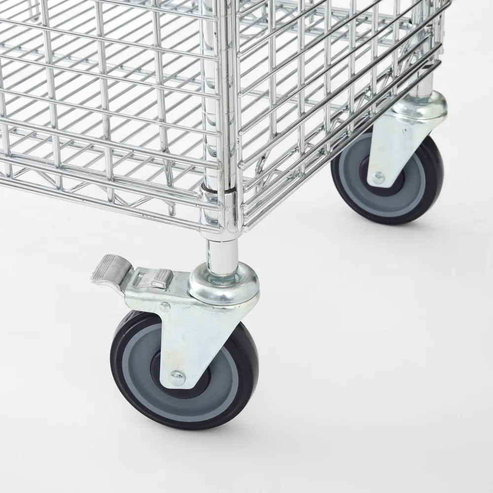 Registry Shelving Unit, Chrome, 4 Tier, Movable Security Unit, 24" D x 48" W x 64" H thumbnail 3