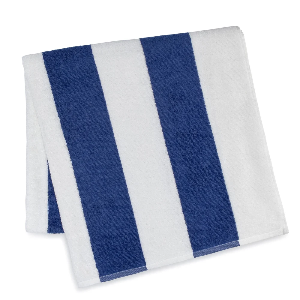 Registry Cabana Stripe Pool Towel, 35" W x 70" L, 18 lb/dz, Blue/White thumbnail 2