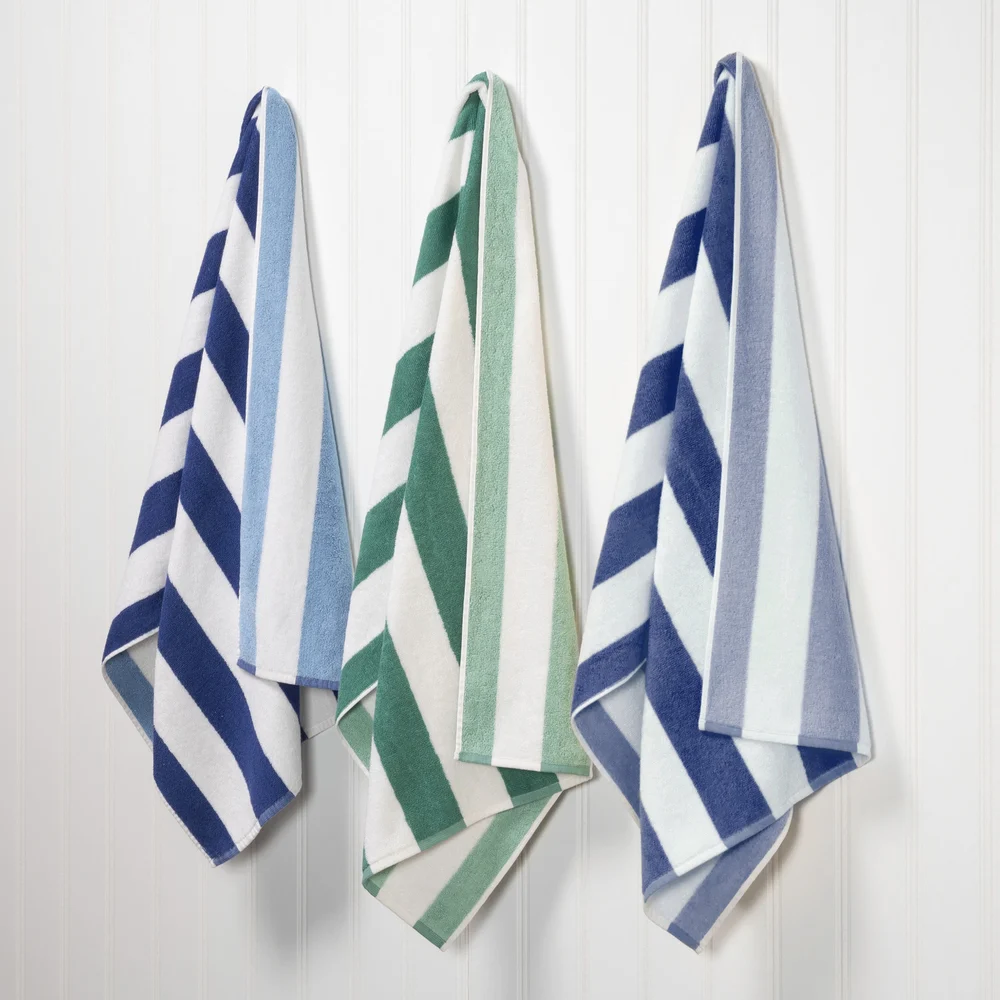 Registry Pool Towel, 30" W x 70" L, 15 Lbs./Dz, Reversible Blue Stripe