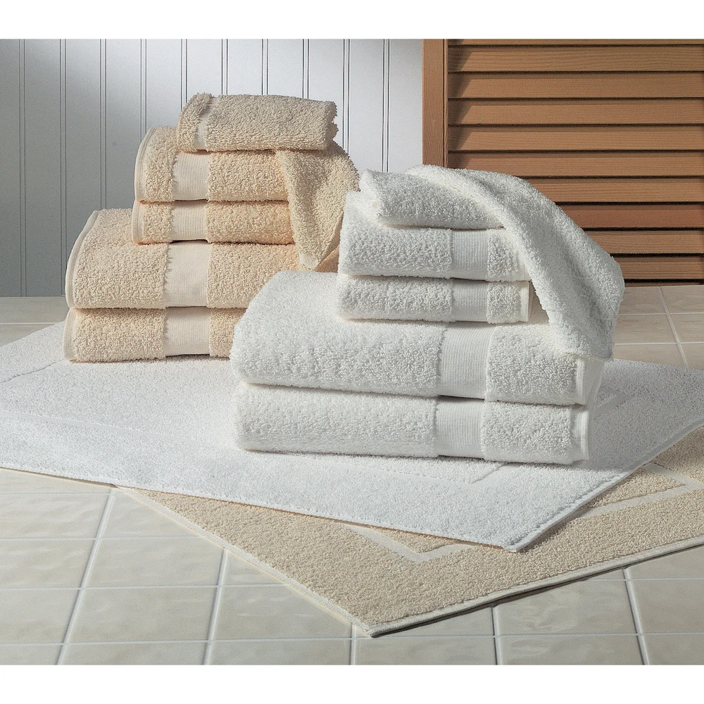 Martex Cam Border Bath Towel, 25"x 54",13.5lb/Dz White