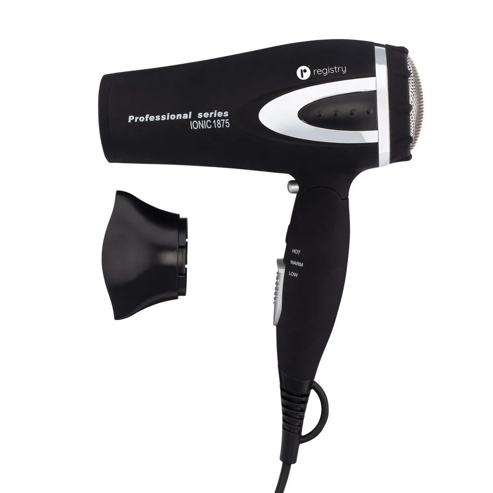 Registry Mid-Size Folding Ionic 1875-Watt Hair Dryer, 8. Black