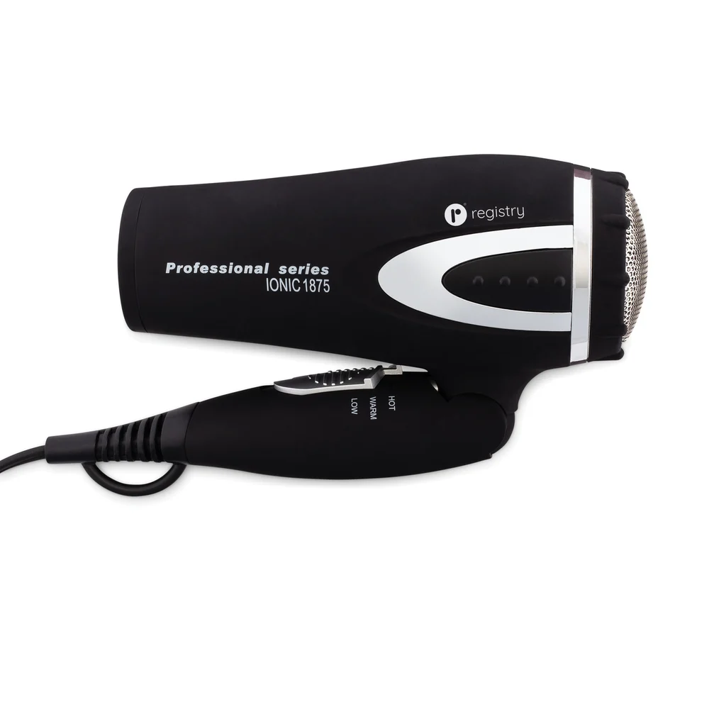 Registry Mid-Size Folding Ionic 1875-Watt Hair Dryer, 8. Black thumbnail 2