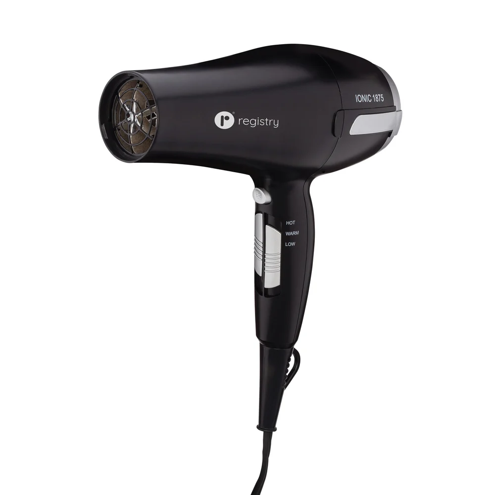 Registry Full-Size Ionic 1875-Watt Hair Dryer, 8.5" L x 3" W x 8.75" H, Black thumbnail 2