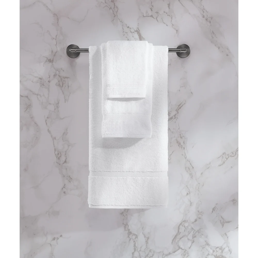 1888 Mills Crown Touch Dobby Border Bath Towel, 27"x54", 17 Lb/ dz White thumbnail 3