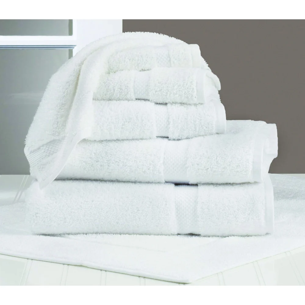 1888 Mills Whole Solutions Bath Towel,Dobby Border  25"x54", 13.5 lb/dz, White
