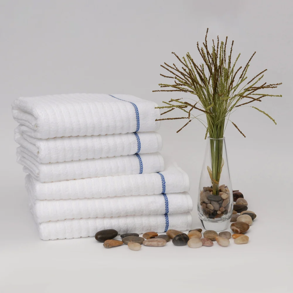 1888 Mills Waves Textured Pool Towel, 24" x 50", 10.5 lb/dz Blue